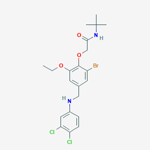 molecular formula C21H25BrCl2N2O3 B315874 2-{2-bromo-4-[(3,4-dichloroanilino)methyl]-6-ethoxyphenoxy}-N-(tert-butyl)acetamide 