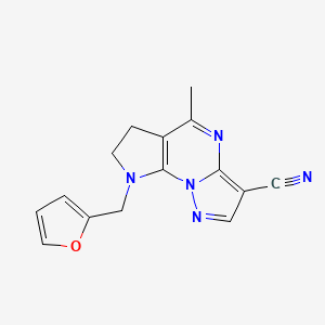 molecular formula C15H13N5O B3158761 8-(2-furylmethyl)-5-methyl-7,8-dihydro-6H-pyrazolo[1,5-a]pyrrolo[3,2-e]pyrimidine-3-carbonitrile CAS No. 860610-68-0