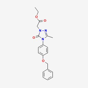 molecular formula C20H21N3O4 B3159011 ethyl 2-{4-[4-(benzyloxy)phenyl]-3-methyl-5-oxo-4,5-dihydro-1H-1,2,4-triazol-1-yl}acetate CAS No. 860784-77-6