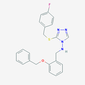 molecular formula C23H21FN4OS B315920 N-[2-(benzyloxy)benzyl]-N-{3-[(4-fluorobenzyl)sulfanyl]-4H-1,2,4-triazol-4-yl}amine 