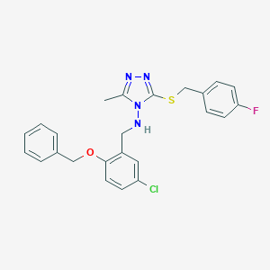 molecular formula C24H22ClFN4OS B315926 N-[2-(benzyloxy)-5-chlorobenzyl]-N-{3-[(4-fluorobenzyl)sulfanyl]-5-methyl-4H-1,2,4-triazol-4-yl}amine 