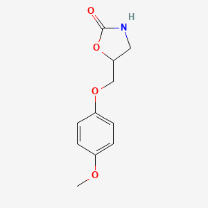 molecular formula C11H13NO4 B3159436 5-((4-Methoxyphenoxy)methyl)oxazolidin-2-one CAS No. 86181-90-0