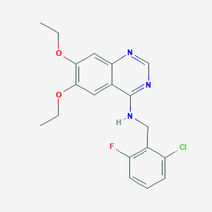 molecular formula C19H19ClFN3O2 B3159589 N-(2-chloro-6-fluorobenzyl)-6,7-diethoxyquinazolin-4-amine CAS No. 863216-28-8