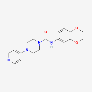 molecular formula C18H20N4O3 B3159999 N-(2,3-dihydro-1,4-benzodioxin-6-yl)-4-(4-pyridinyl)tetrahydro-1(2H)-pyrazinecarboxamide CAS No. 865659-75-2