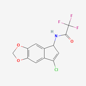 molecular formula C12H7ClF3NO3 B3160361 N-{7-chloro-2H,5H-indeno[5,6-d][1,3]dioxol-5-yl}-2,2,2-trifluoroacetamide CAS No. 866040-67-7
