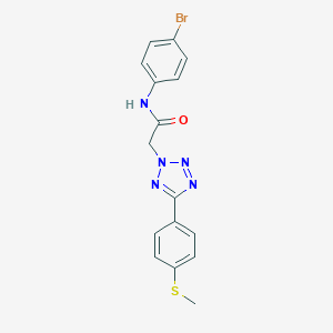 molecular formula C16H14BrN5OS B316106 N-(4-BROMOPHENYL)-2-{5-[4-(METHYLSULFANYL)PHENYL]-2H-1,2,3,4-TETRAZOL-2-YL}ACETAMIDE 