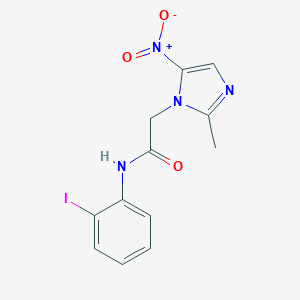 molecular formula C12H11IN4O3 B316109 N-(2-iodophenyl)-2-(2-methyl-5-nitro-1H-imidazol-1-yl)acetamide 