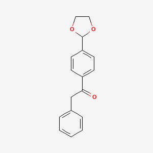 molecular formula C17H16O3 B3161131 1-(4-(1,3-Dioxolan-2-yl)phenyl)-2-phenylethanone CAS No. 868280-61-9