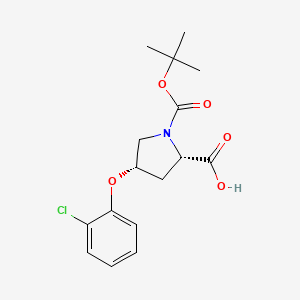B3161296 (2S,4S)-1-(Tert-butoxycarbonyl)-4-(2-chloro-phenoxy)-2-pyrrolidinecarboxylic acid CAS No. 869682-11-1