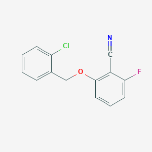 molecular formula C14H9ClFNO B3161665 2-(2-Chloro-benzyloxy)-6-fluoro-benzonitrile CAS No. 872180-44-4