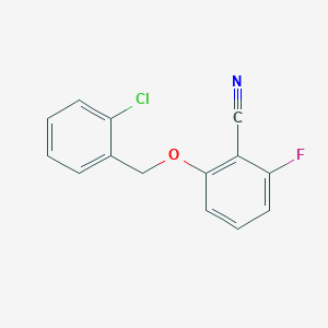 molecular formula C14H9ClFNO B3161665 2-(2-Chlorobenzyloxy)-6-fluorobenzonitrile CAS No. 872180-44-4