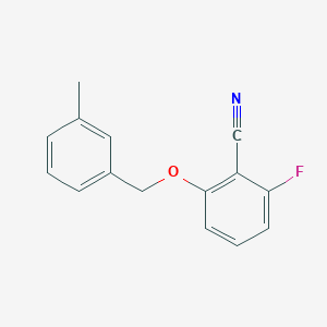 B3161669 2-Fluoro-6-(3-methylbenzyloxy)-benzonitrile CAS No. 872180-48-8