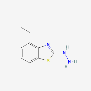 molecular formula C9H11N3S B3161705 4-Ethyl-2-hydrazino-1,3-benzothiazole CAS No. 872696-01-0