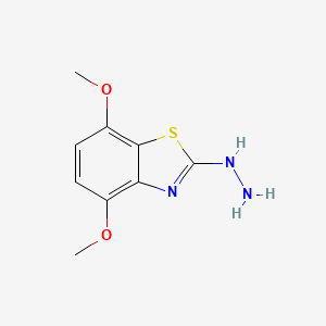 molecular formula C9H11N3O2S B3161721 2-Hydrazino-4,7-dimethoxy-1,3-benzothiazole CAS No. 872696-10-1