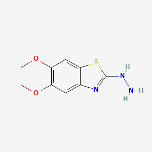 molecular formula C9H9N3O2S B3161723 2-Hydrazino-6,7-dihydro[1,4]dioxino[2,3-f][1,3]benzothiazole CAS No. 872696-13-4