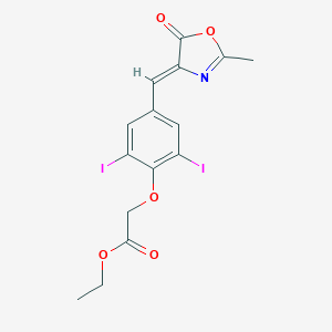 molecular formula C15H13I2NO5 B316188 ethyl {2,6-diiodo-4-[(2-methyl-5-oxo-1,3-oxazol-4(5H)-ylidene)methyl]phenoxy}acetate 