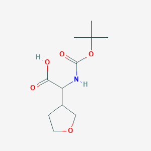 molecular formula C11H19NO5 B3161942 2-((tert-Butoxycarbonyl)amino)-2-(tetrahydrofuran-3-yl)acetic acid CAS No. 874583-03-6