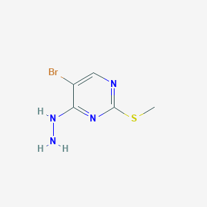 molecular formula C5H7BrN4S B3162037 5-Bromo-4-hydrazinyl-2-(methylthio)pyrimidine CAS No. 875-96-7