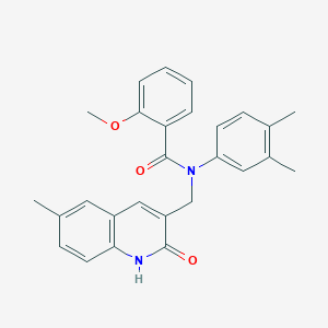 molecular formula C27H26N2O3 B316232 N-(3,4-dimethylphenyl)-N-[(2-hydroxy-6-methyl-3-quinolinyl)methyl]-2-methoxybenzamide CAS No. 4834-68-8