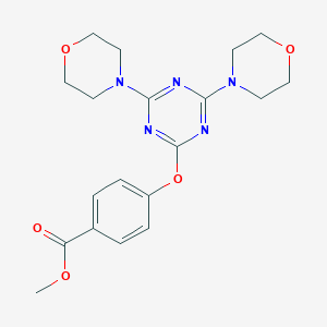 molecular formula C19H23N5O5 B316237 METHYL 4-{[4,6-BIS(MORPHOLIN-4-YL)-1,3,5-TRIAZIN-2-YL]OXY}BENZOATE 