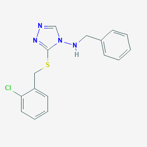 molecular formula C16H15ClN4S B316271 N-benzyl-N-{3-[(2-chlorobenzyl)sulfanyl]-4H-1,2,4-triazol-4-yl}amine 