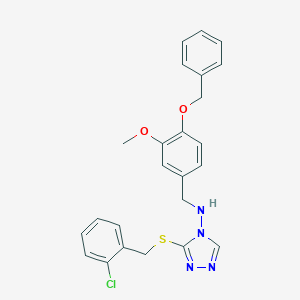 molecular formula C24H23ClN4O2S B316278 N-[4-(benzyloxy)-3-methoxybenzyl]-N-{3-[(2-chlorobenzyl)sulfanyl]-4H-1,2,4-triazol-4-yl}amine 