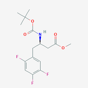 molecular formula C16H20F3NO4 B3162841 Methyl (3R)-3-[(2-methylpropan-2-yl)oxycarbonylamino]-4-(2,4,5-trifluorophenyl)butanoate CAS No. 881995-73-9