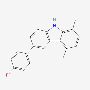 molecular formula C20H16FN B3162929 6-(4-fluorophenyl)-1,4-dimethyl-9H-carbazole CAS No. 882747-34-4