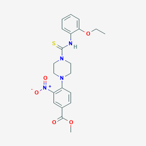 molecular formula C21H24N4O5S B3162956 Methyl 4-{4-[(2-ethoxyanilino)carbothioyl]piperazino}-3-nitrobenzenecarboxylate CAS No. 882747-89-9