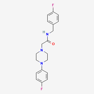 molecular formula C19H21F2N3O B3162975 N-[(4-fluorophenyl)methyl]-2-[4-(4-fluorophenyl)piperazin-1-yl]acetamide CAS No. 882749-30-6