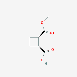 molecular formula C7H10O4 B3163036 rel-(1R,2S)-2-(甲氧羰基)环丁烷-1-羧酸 CAS No. 88335-88-0