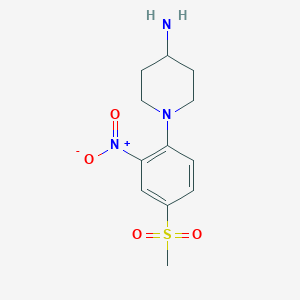molecular formula C12H17N3O4S B3163053 N-[4-(Methylsulfonyl)-2-nitrophenyl]-piperidin-4-amine CAS No. 883500-35-4