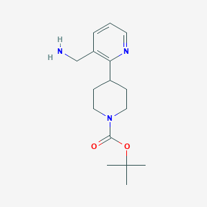 molecular formula C16H25N3O2 B3163094 Tert-butyl 4-[3-(aminomethyl)pyridin-2-yl]piperidine-1-carboxylate CAS No. 883516-43-6