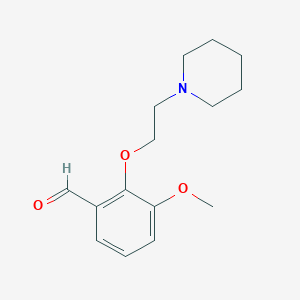molecular formula C15H21NO3 B3163383 3-Methoxy-2-(2-piperidin-1-yl-ethoxy)-benzaldehyde CAS No. 883546-85-8