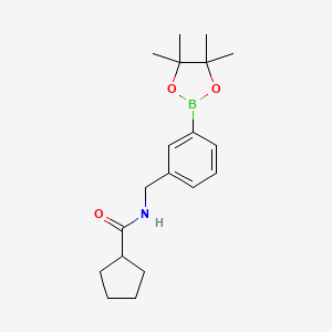 molecular formula C19H28BNO3 B3163441 N-[[3-(4,4,5,5-tetramethyl-1,3,2-dioxaborolan-2-yl)phenyl]methyl]cyclopentanecarboxamide CAS No. 883738-28-1