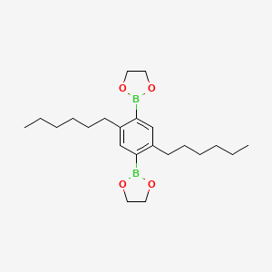 2,5-Bis(hexyl)-1,4-benzenebis(boronic acid) ethylene glycol ester