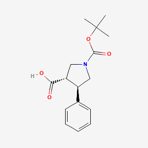 molecular formula C16H21NO4 B3163502 (3S,4R)-1-(tert-butoxycarbonyl)-4-phenylpyrrolidine-3-carboxylic acid CAS No. 884048-45-7