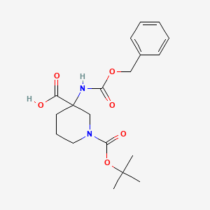 molecular formula C19H26N2O6 B3163652 1-Boc-3-Cbz-Amino-piperidine-3-carboxylic acid CAS No. 885270-27-9