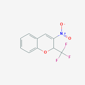 molecular formula C10H6F3NO3 B3164259 3-nitro-2-(trifluoromethyl)-2H-chromene 