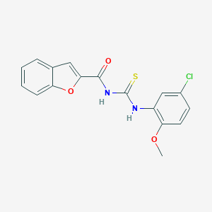 molecular formula C17H13ClN2O3S B316432 N-[(5-chloro-2-methoxyphenyl)carbamothioyl]-1-benzofuran-2-carboxamide 