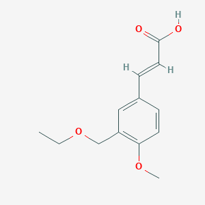 molecular formula C13H16O4 B3164759 (2E)-3-[3-(Ethoxymethyl)-4-methoxyphenyl]-acrylic acid CAS No. 893733-51-2