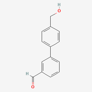 molecular formula C14H12O2 B3164833 4'-(Hydroxymethyl)-[1,1'-biphenyl]-3-carbaldehyde CAS No. 893738-84-6