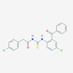 molecular formula C22H16Cl2N2O2S B316485 N-(2-benzoyl-4-chlorophenyl)-N'-[(4-chlorophenyl)acetyl]thiourea 