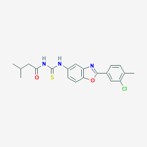 molecular formula C20H20ClN3O2S B316509 N-[2-(3-chloro-4-methylphenyl)-1,3-benzoxazol-5-yl]-N'-(3-methylbutanoyl)thiourea 