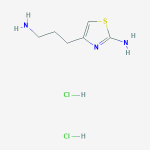 molecular formula C6H13Cl2N3S B3165148 4-(3-Aminopropyl)-1,3-thiazol-2-amine dihydrochloride CAS No. 89677-01-0