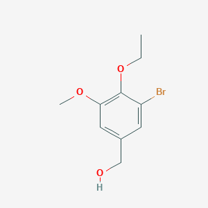 molecular formula C10H13BrO3 B3165336 (3-Bromo-4-ethoxy-5-methoxyphenyl)methanol CAS No. 898693-07-7