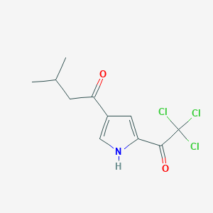 molecular formula C11H12Cl3NO2 B3165508 3-methyl-1-[5-(2,2,2-trichloroacetyl)-1H-pyrrol-3-yl]butan-1-one CAS No. 900015-32-9