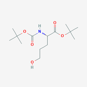molecular formula C14H27NO5 B3165620 tert-Butyl (S)-2-((tert-butoxycarbonyl)amino)-5-hydroxypentanoate CAS No. 90194-99-3