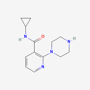 molecular formula C13H19ClN4O B3165701 N-Cyclopropyl-2-(piperazin-1-yl)nicotinamide CAS No. 902836-65-1