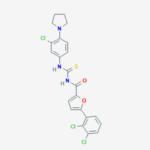 molecular formula C22H18Cl3N3O2S B316600 N-(3-chloro-4-pyrrolidin-1-ylphenyl)-N'-[5-(2,3-dichlorophenyl)-2-furoyl]thiourea 